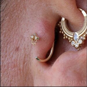 Unexpected POST 1/4” by Pupil Hall 14k YG with Reversed Genuine Diamond Accent